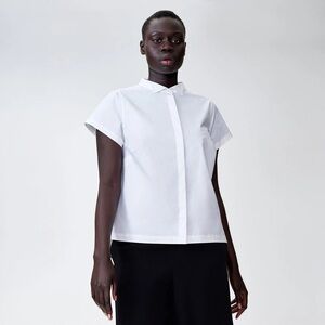 Universal Standard Aster Tuxedo Collar Shirt in White Size 2XS 6-8